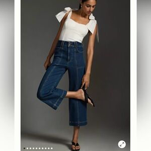 Anthropologie Pilcro The Skipper Seamed High-Rise Crop Wide-Leg Jeans 30